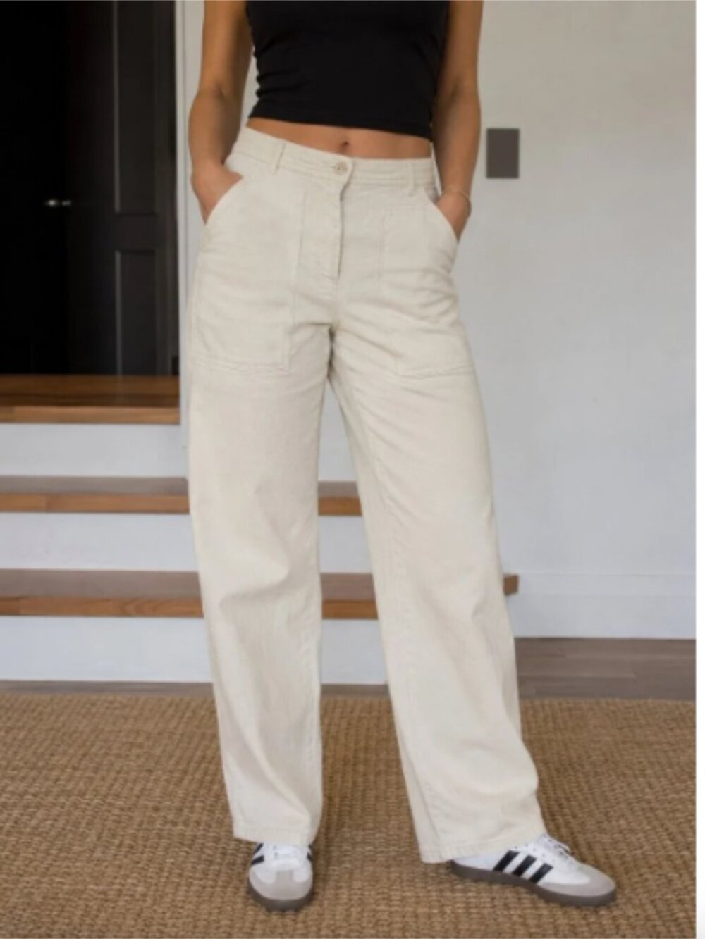 Wilfred Free Aritzia Cream Wide Leg Utility Pants 2